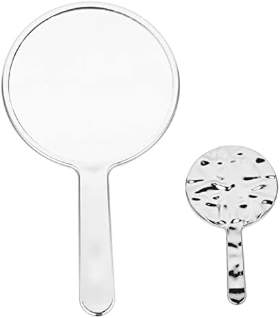 KJHBV Electroplating Makeup Mirror Circle Mirrors Bathroom Mirror Portable Beauty Mirror Make up Mirrors Mirror Handheld Bedroom Cosmetic Mirror Vintage Miss Travel Accessories