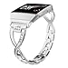 Wearlizer Silver Bling Band Compatible with Fitbit Ionic Bands Women, Metal Bling Replacement Band Bracelet with Diamond Rhinestones X-Link Compatible Fitbit Ionic Small Large Silver