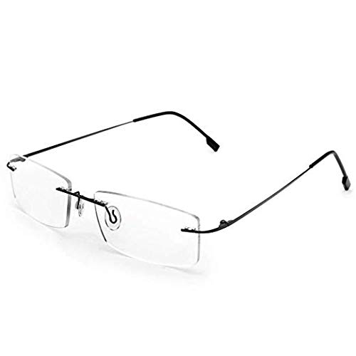 Super Light Titanium Nearsighted Shortsighted Myopia Working Glasses -3.75 Strengths Grey Color Men Women Rimless Eyeglasses