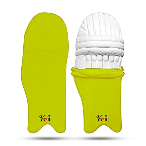 KM SPORTS Cricket Batting Pads Covers – Waterproof, Durable & Stretchable – Protects Leg Guards from Dirt & Wear – Ideal for Training & Matches – One Size Fits Most (Pair) (Yellow)