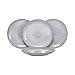 Piatto di Dessert 20cm, Set di 4 Servizi di Piatto, Servizio Tavola Adatto a Bistecche / Verdura / Pasta / Lasagna / Focaccia / Torta, Adatto per Forno e Microonde, Squisito Porcellana, Grigia Chiaro