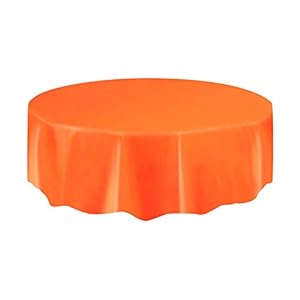 Unique Party 50026 Rond oranje kunststof tafelkleed, 2,13 m
