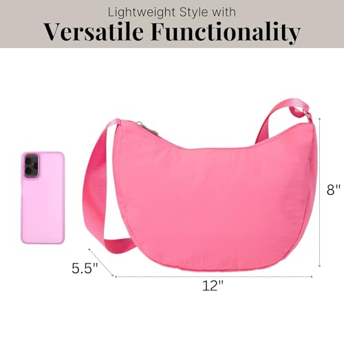 Image of Baggallini Swift Crescent Crossbody Bag for Women - Lightweight 12 inchx8 inch Travel Purse Handbag