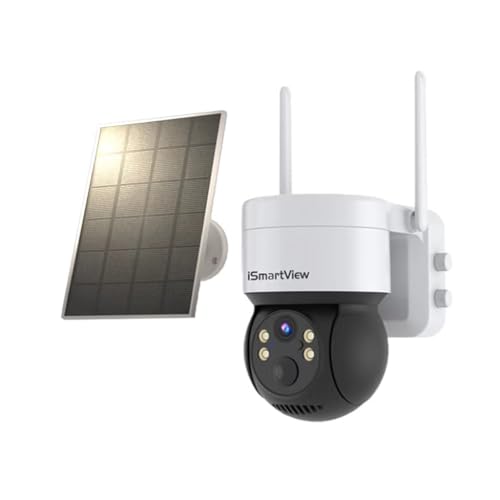 LuckSun Solar Security Cameras Wireless Outdoor, 2K Solar WiFi Camera with 355°PTZ for Home Security, Battery Powered Cam with Night Vision, AI Motion Sensor, IP66 Waterproof Spotlight, 2-Way Audio -  BATV8