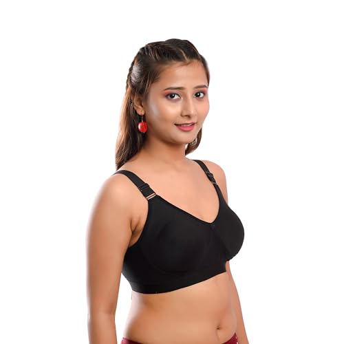 Image of Viral Girl Women's Wire-Free Cotton Hosiery Bra | Non-Padded, Full Coverage, Adjustable Straps | Soft Comfortable Innerwear with Hook & Eye Closure for Everyday Use