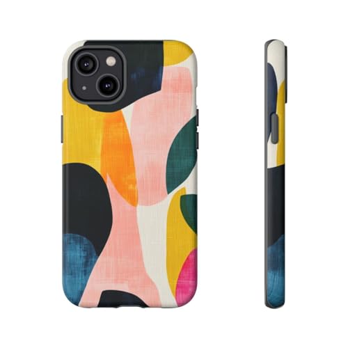 Coque rigide mate iPhone 14 Plus anti-traces motif abstrait bleu