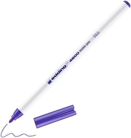 Edding 4600 Textile Pen - Grey - 1 Pen - Round Nib 1 Mm - Permanent Fabric Pens for Drawing On Textiles, Wash-Resistant to 60 °C - Fabric Pen, 4-4600012