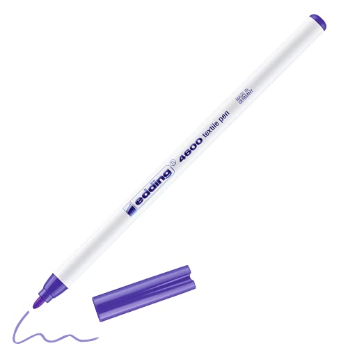 edding 4600 Textile Pen - neon Violet - 1 Pen - Round Nib 1 mm - Permanent Fabric pens for Drawing on Textiles, wash-Resistant to 60 °C - Fabric Pen