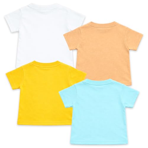 Image of Kuchipoo 100% Cotton Baby Boys & Girls Printed T-Shirt Combo | Soft & Breathable Half Sleeve Tee | Cute Animal Graphics | Pack of 4
