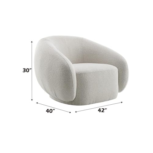 Sillón giratorio contemporáneo tela boucle beige miniatura 3