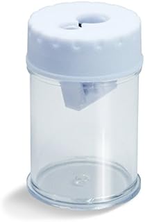 Rapesco R34DCDB2 Traditional Double-Hole Pencil Sharpener with Shavings Compartment - Transparent