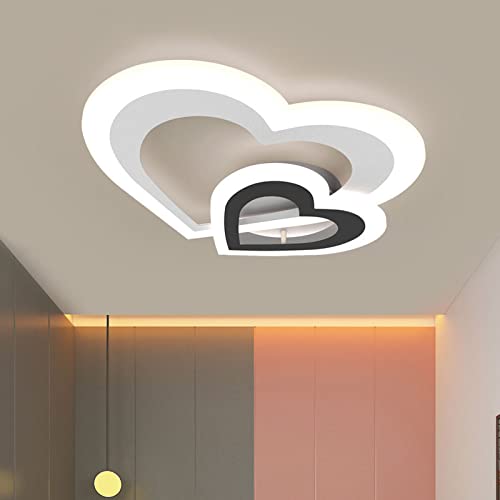 Plafonnier LED en forme de coeur moderne et dimmable pour salon