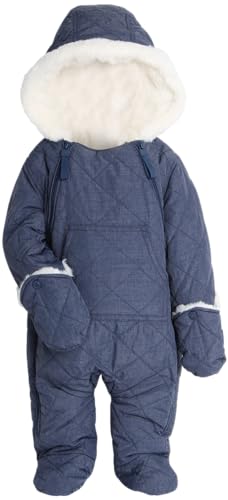 Image of URBAN REPUBLIC Baby Boys’ Pram Snowsuit – Quilted Fleece Lined Bodysuit – Outerwear Coveralls (0-9M)