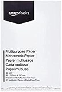 Amazon Basics Multi-purpose Copy Printer Paper, A4 80gsm, 1 Ream (500 Sheets), White