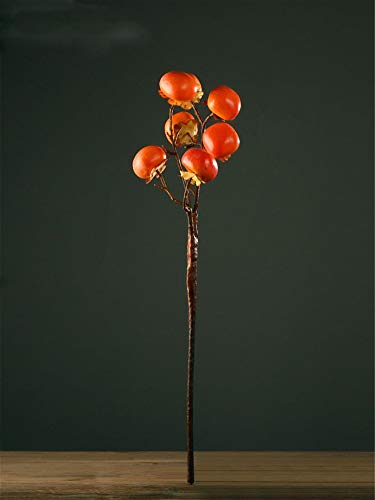 ZJJZH Artificial Decorative Flowers Simulation Persimmon Fruit Branch Dried Flower Bouquet Living Room Floor Berry Home Decoration Flower Arrangement Flower Products include:Artificial Flowers.