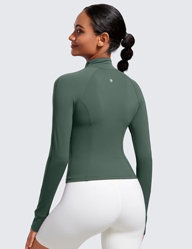 Image of CRZ YOGA Butterluxe Jackets Waist Length | Extremely Soft, Athletic, Slim Fit, Full Zip, Side Pockets, Thumb Holes, for Women