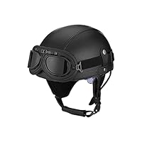 Halve Helmen Vintage Duitse Stijl Motorhelm, Volwassenen Retro Open
