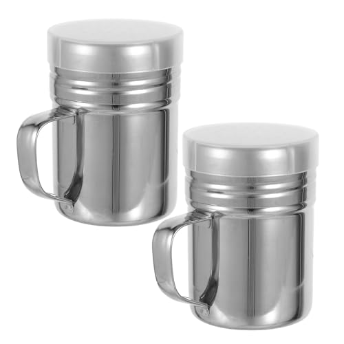 SHOWERORO 2 espolvoreadores con Tapa - Recipientes rellenables para Especias y condimentos, Ideales para cocinar o Hornear en Fiestas.