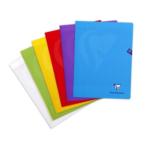 CLAIREFONTAINE Pack 10 Cahiers MIMESYS Piqué Polypro 24 x 32 cm 48 pages 90g Séyès Assortis