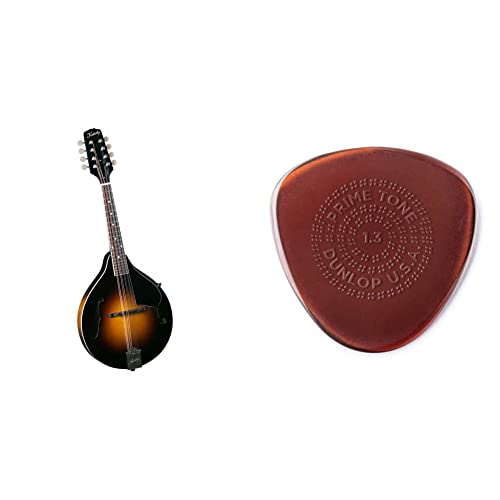Kentucky Km-150 Standard A-Model Mandolin - Sunburst & Jim Dunlop Primetone Semi-Round 1.3Mm Sculpted Plectra (Grip) - 3 Pack Guitar Pickup #TOP9