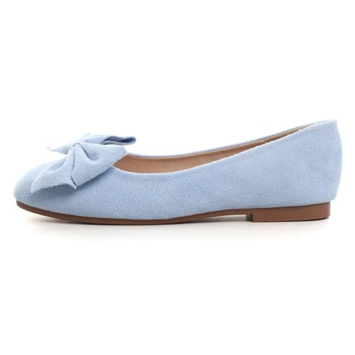 Dear Time Women's Bowknot Flats Square Toe Elegant Flats Shoes Comfort Ballet Flats Slip-on Casual Shoes 6