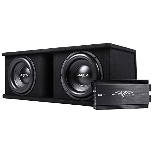 Image of Skar Audio Dual 12 inch Complete 2,400 Watt SDR Series Subwoofer Bass Package - Includes Loaded Enclosure with Amplifier