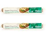 LAKELAND 2 Pack Super Cling Film Wrapmaster Dispenser Refill Rolls 30cm x 150m Each