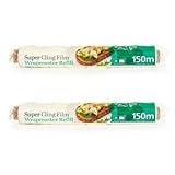LAKELAND 2 Pack Super Cling Film Wrapmaster Dispenser Refill Rolls 30cm x 150m Each