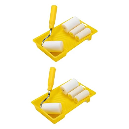 IEW 12 Piezas Mini Rodillo de Pintura de Espuma Kit de Decoración de Pintura de Bandeja de Rodillo de Pintura Pequeña de 2 Pulgadas para Pintura de Pared Cepillo de Reparación