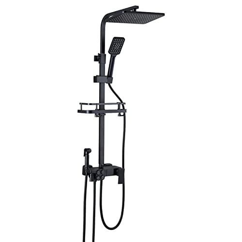 Ensemble de douche noir haut de gamme avec robinets de bidet et bain intégrés