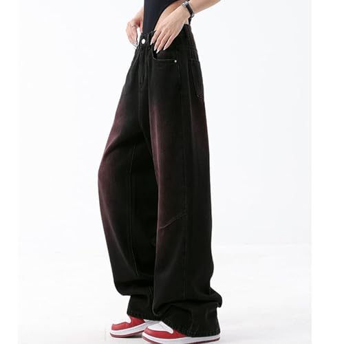 Baggy Jeans for Women,Y2K High Street Low Rise Boyfriend Vintage Pants,Aesthetic Streetwear Hiphop Clothing Teen Girls(Black #4, XL)4