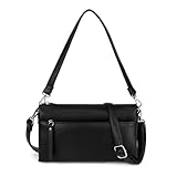 Gladdon Borsa a tracolla da donna piccola con tracolla rimovibile e scomparti multipli, Nero