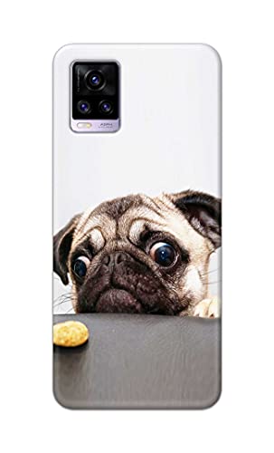 Image of PRINTFIDAA� Printed Hard Back Cover Case for Vivo V20 | Vivo V20 2021 Back Cover (Pug Dog) -2808