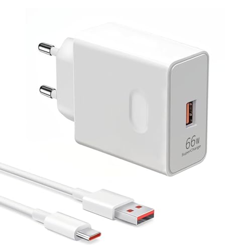 Caricabatterie honor 66W SuperCharge + 6A Cavo di ricarica USB C, Caricatore per Honor 70 Lite, 90 Lite, 200 Lite, X9b, Magic7/6/5/4, Pro 90,X8a X8b Caricabatteria Alimentazione