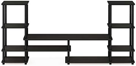 Furinno Turn-N-Tube Grand Entertainment Center, TV Unit, TV Stands, Espresso/Black