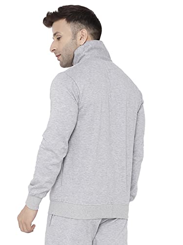 Image of CHKOKKO Fleece Men Winter Sports Running Zipper Collared Neck Stylish Jacket
