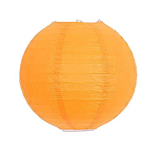 Lanternes en papier à suspendre, abat-jour rond en papier, lanternes décoratives avec ligne de suspension pour décoration de mariage (orange-20 cm)