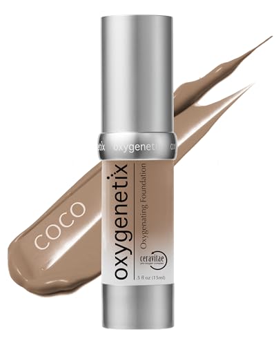 Oxygenetix Oxygenating Foundation – Coco | Breathable Makeup for Face | Buildable Coverage with Weightless Feel | Longwear Foundation for Women | Safe for Sensitive or Laser-Treated Skin