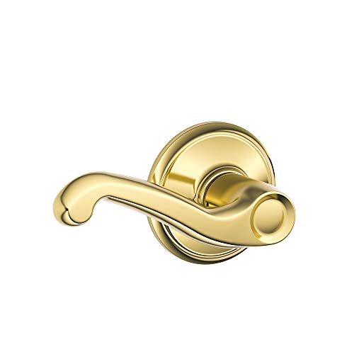 Get Discount 70% Price Schlage F10 V FLA 605 Flair Door Lever, Hall & Closet Passage Lock, Bright Brass
