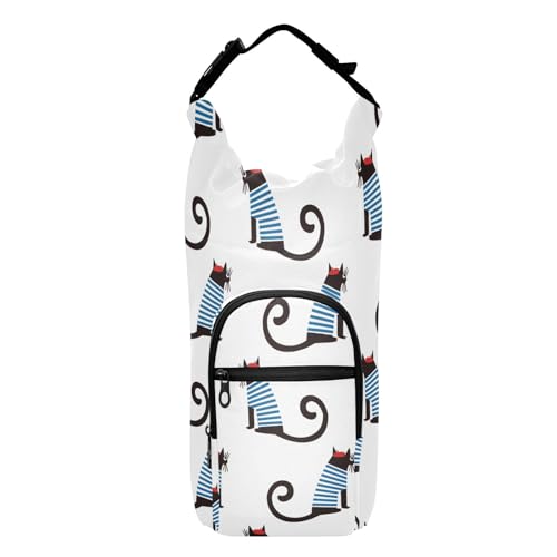 FRODOTGV Botella de agua con diseño de gato estilo francés, plegable, aislada, accesorios para botellas de agua de 20/24/32/40 onzas