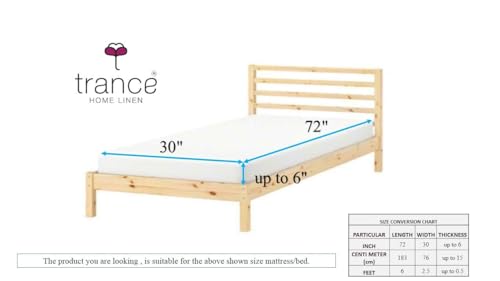 Image of Trance Cotton Feel Terry Ultra Soft Waterproof Single Small DIWAN Size Mattress Protector | Breathable - Hypoallergenic Bed Protector (72x30 inch | 6x2.5 feet, Teal - Pack of 1)