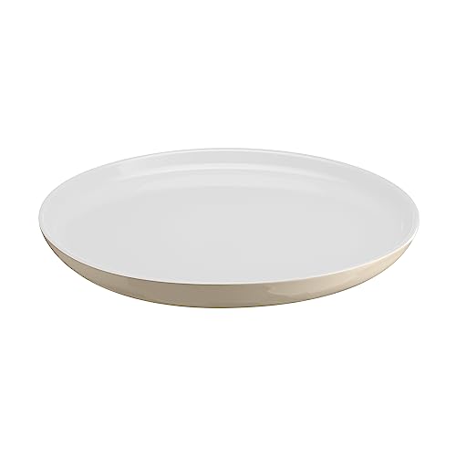 Emile Henry Everyday Collection - Plato llano de cerámica (28 cm), diseño de azúcar y crema
