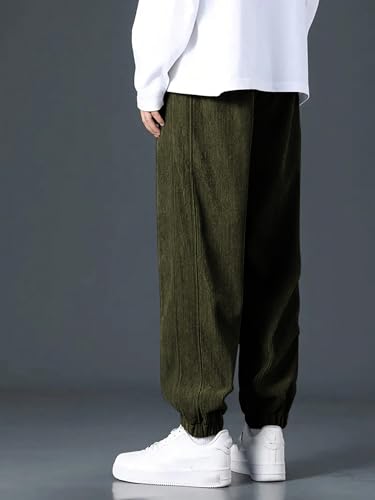 Image of GRECIILOOKS Men's Cotton Cargo Track Pants - Loose Fit Joggers for Men | Korean Style Travel & Lounge Wear with Pockets (Available in Plus Size)