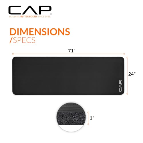 CAP Barbell 1-Inch High Density Exercise Yoga Mat with Strap | Multiple Colors - Image 5