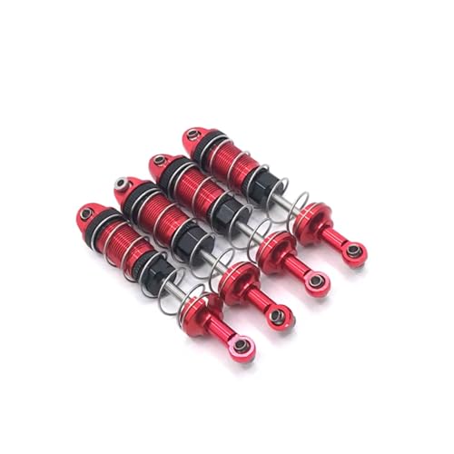 For HuangBo For Toys ZP1001 ZP1002 ZP1003 ZP1004 1/10 Metal Modification External For Spring Shock Absorber RC Car Upgrade Parts RC Car DIY Parts(Red)