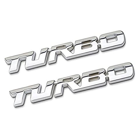 UpAuto 3D Metal Turbo Emblem Badge car stciker Accessories for All of car Models (Silver) Cover