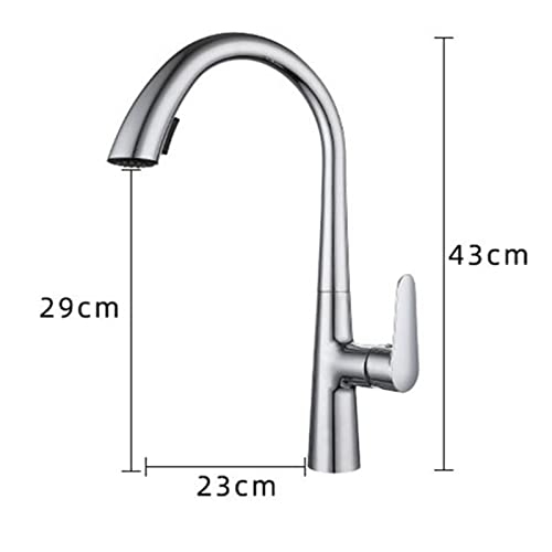 Robinet d'évier de cuisine à poignée unique en finition chrome durable