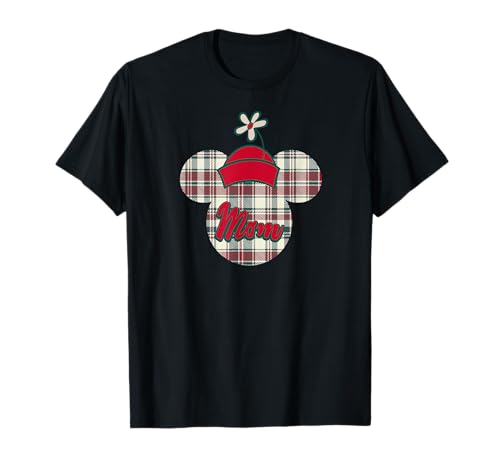 T-shirt Minnie Mouse de Noël pour maman haut festif à carreaux écossais