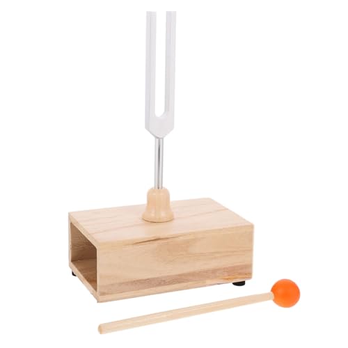 Parliky Set Aluminum Tuning Fork Wooden Resonator Box 528hz Frequency for Yoga Metaphysical Practices
