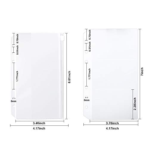 2 Pack A6 Refill Paper, 80 Sheets/Pack, 2Pcs Binder Pockets A6 Size 6 Holes, 2 Pack 160 Pieces Neon Index Tabs, 1 Pcs Ruler Clear Page Marker, LEOBRO A6 6 Holes Refillable Lined Craft Paper Set